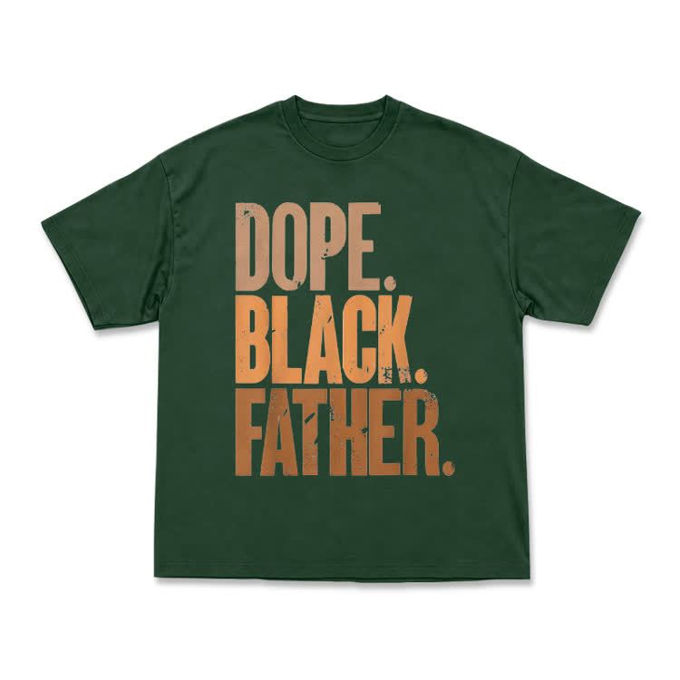 Vintage Dope Black Father Graphic Print T-shirt - Green - US16-18(2XL) - image 8