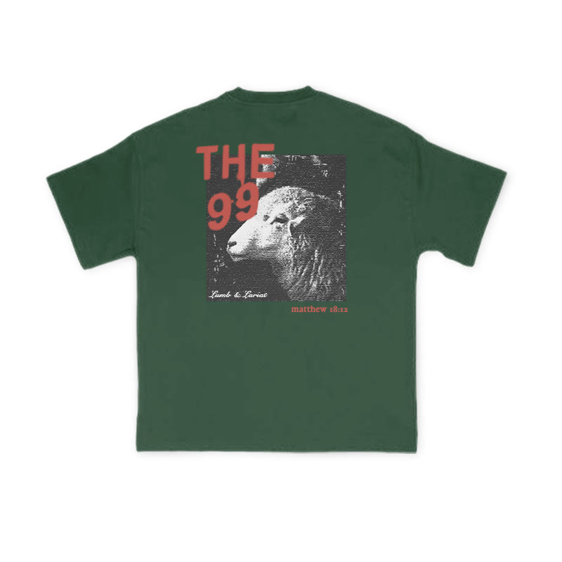 Unisex The 99 Print T-shirt - Dark Green - US16-18(2XL) - image 10