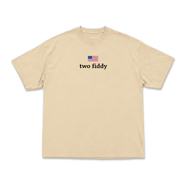 Two Fiddy American Flag Graphic T-Shirt - Apricot - US16-18(2XL) - image 13