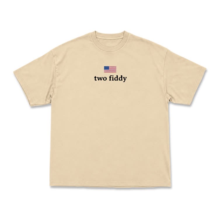 Two Fiddy American Flag Graphic T-Shirt - Apricot - US16-18(2XL) - image 13