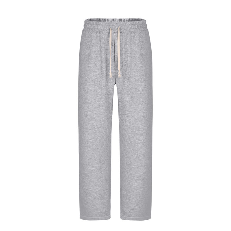 Solid Color Straight Drawstring Casual Sweatpants - image 3