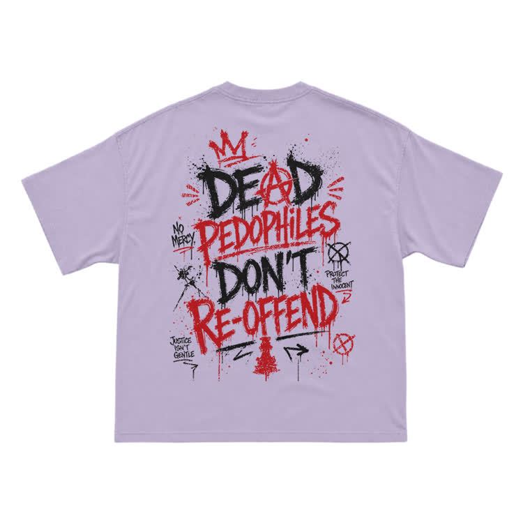 Street Punk Graffiti Back Print T-Shirt - Purple - US16-18(2XL) - image 13