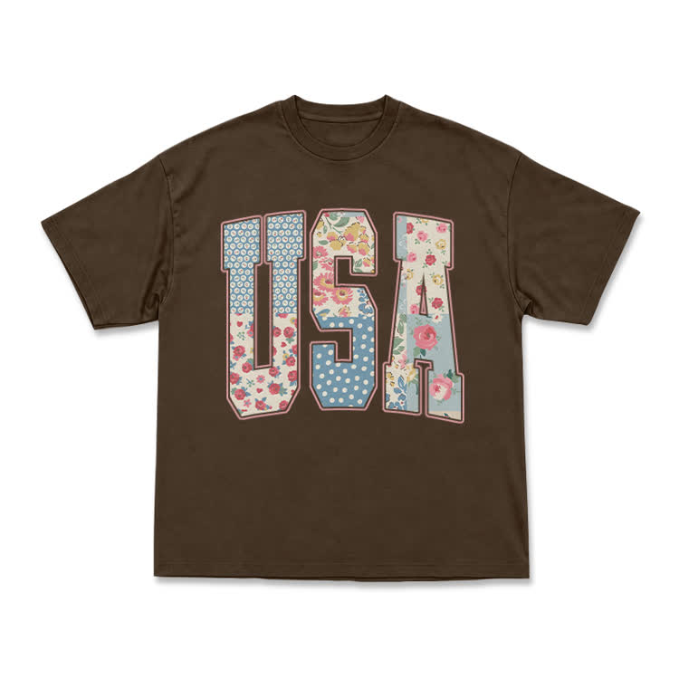 USA Creative Arts Print T-Shirt - Vacation - Coffee - US16-18(2XL) - image 9