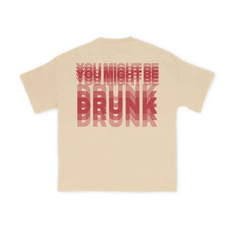 You Might Be Drunk Glitch Effect Print T-shirt - Apricot - US16-18(2XL) - image 5
