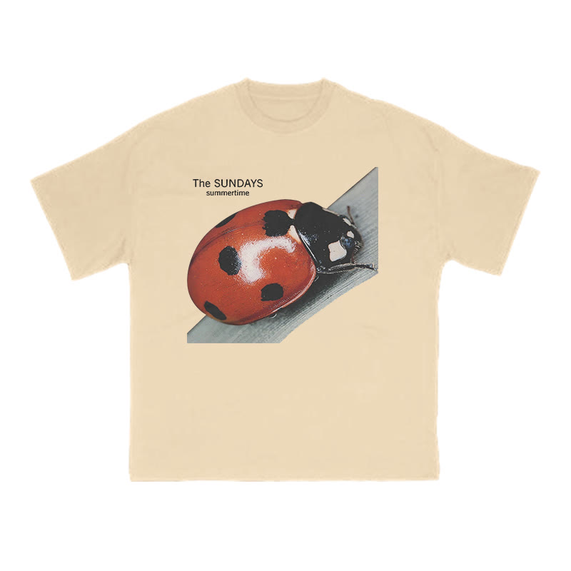 Ladybug Funny Print T-shirt - Apricot - US16-18(2XL) - image 5