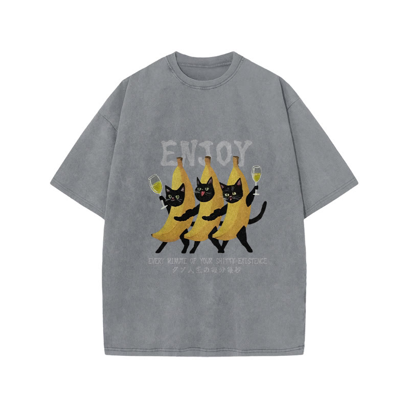 Unisex 100% Cotton Every Minute Of Your Life Sucks Print Acid Washed T-shirt