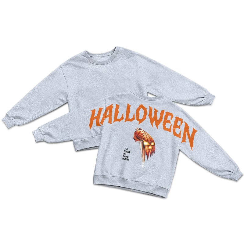 Streetwear Halloween Back Print Round Neck Sweatshirt - Grey - US16-18(2XL) - image 5