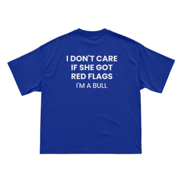 I Don't Careif She Gotred Flags'm Abull Graphic Print T-Shirt - Blue - US16-18(2XL) - image 4