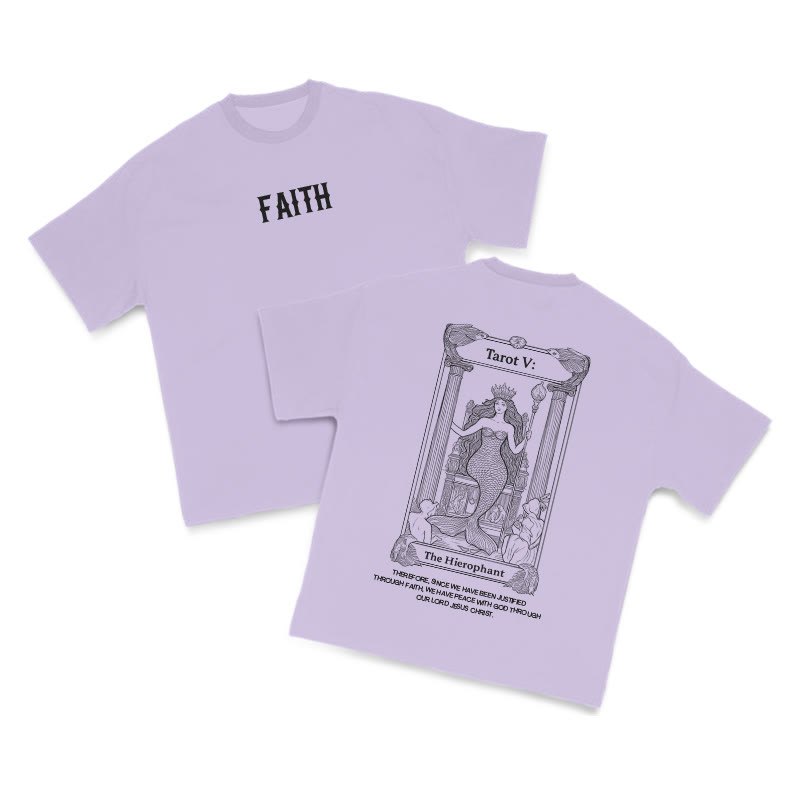 Faith Tarot The Hierophant Print T-shirt - Purple - US16-18(2XL) - image 8