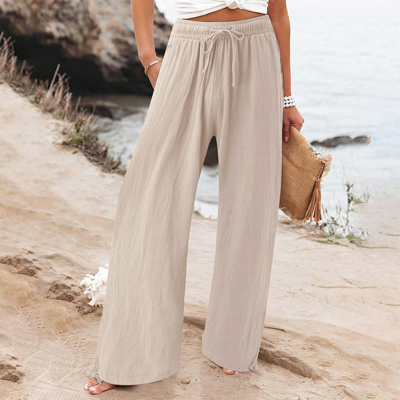 Casual drawstring trousers - Apricot - 5XL - image 4
