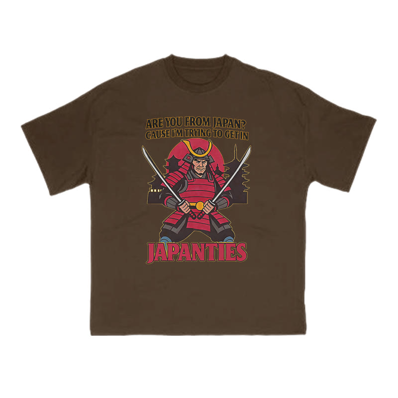 I'm Trying To Get In Japanties Print T-shirt - Coffee - US16-18(2XL) - image 6