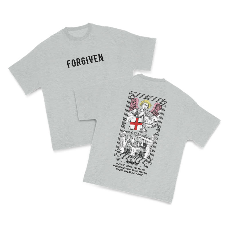 Tarot Judgement Forgiven Print T-shirt - Grey - US16-18(2XL) - image 3