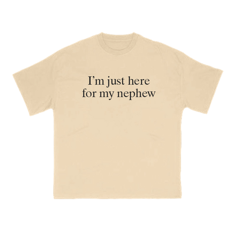 I’m Just Here For My Nephew Print T-shirt - Apricot - US16-18(2XL) - image 5