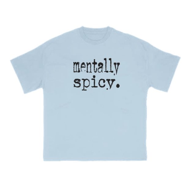 Mentally Spicy Print T-shirt - Light Blue - US16-18(2XL) - image 13