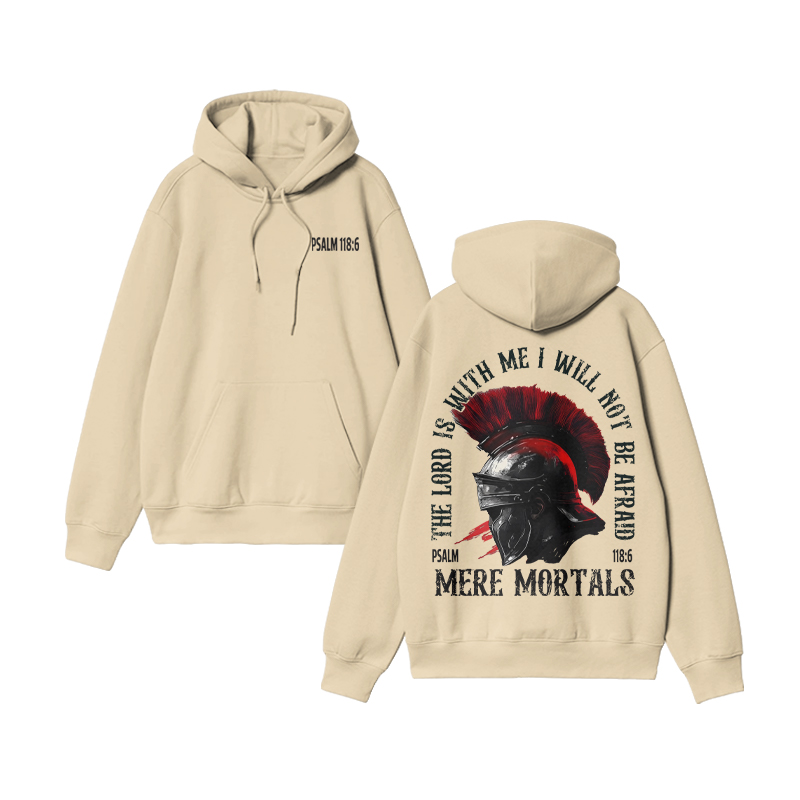 Unisex The Lord Is With Me I Will Not Afraid Christian Print Hoodie - Apricot - US16-18(2XL) - image 5