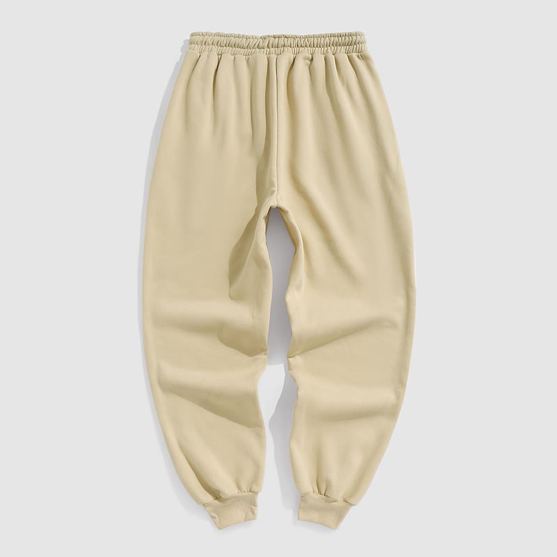 100% Cotton Solid Color Leggings Casual Fleece Sweatpants