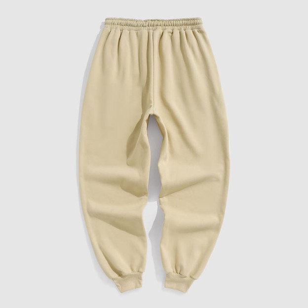 100% Cotton Solid Color Leggings Casual Fleece Sweatpants