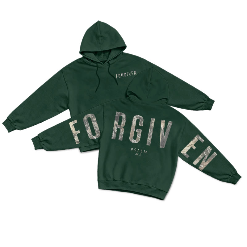 Forgiven Dead Leaves Camouflage Print Hoodie - Dark Green - US16-18(2XL) - image 6