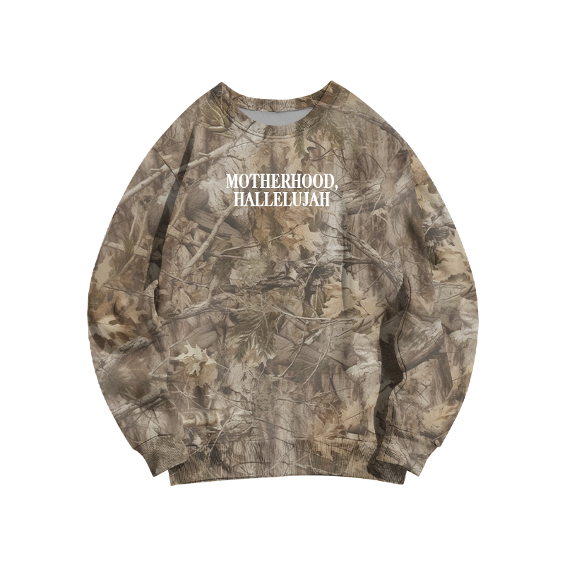 Vintage Camo MOTHERHOOD HALLELUJAH  Print Sweatshirt - Brown Camo - 3XL - image 9
