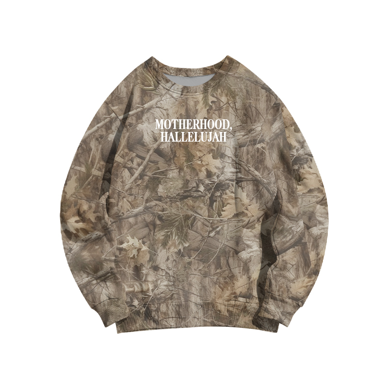 Vintage Camo MOTHERHOOD HALLELUJAH  Print Sweatshirt - Brown Camo - 3XL - image 9