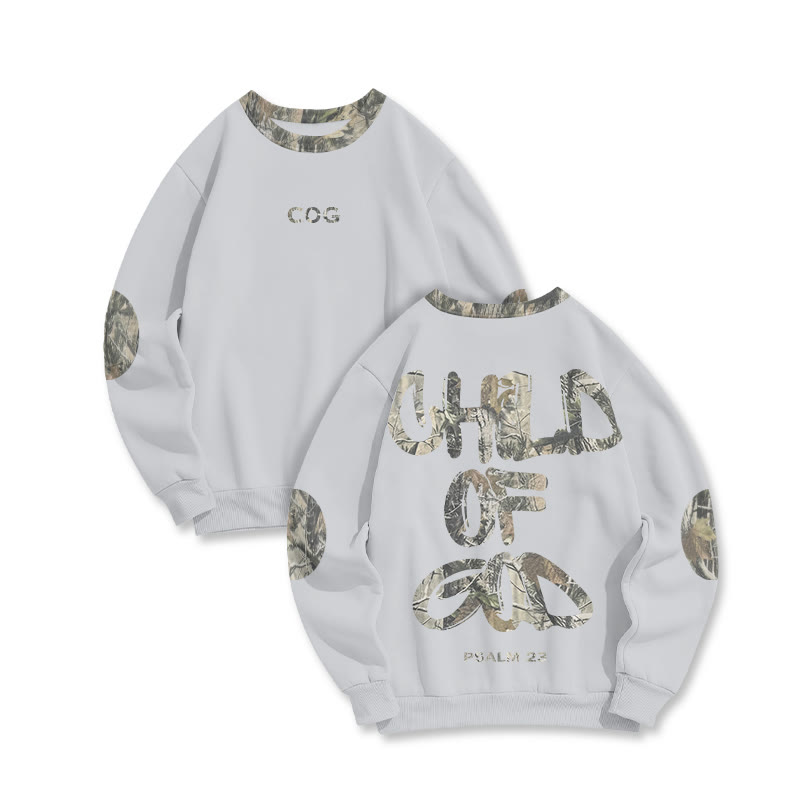 Child Of God Dead Leaves Camouflage Print Sweatshirt - Grey - 6XL - image 5