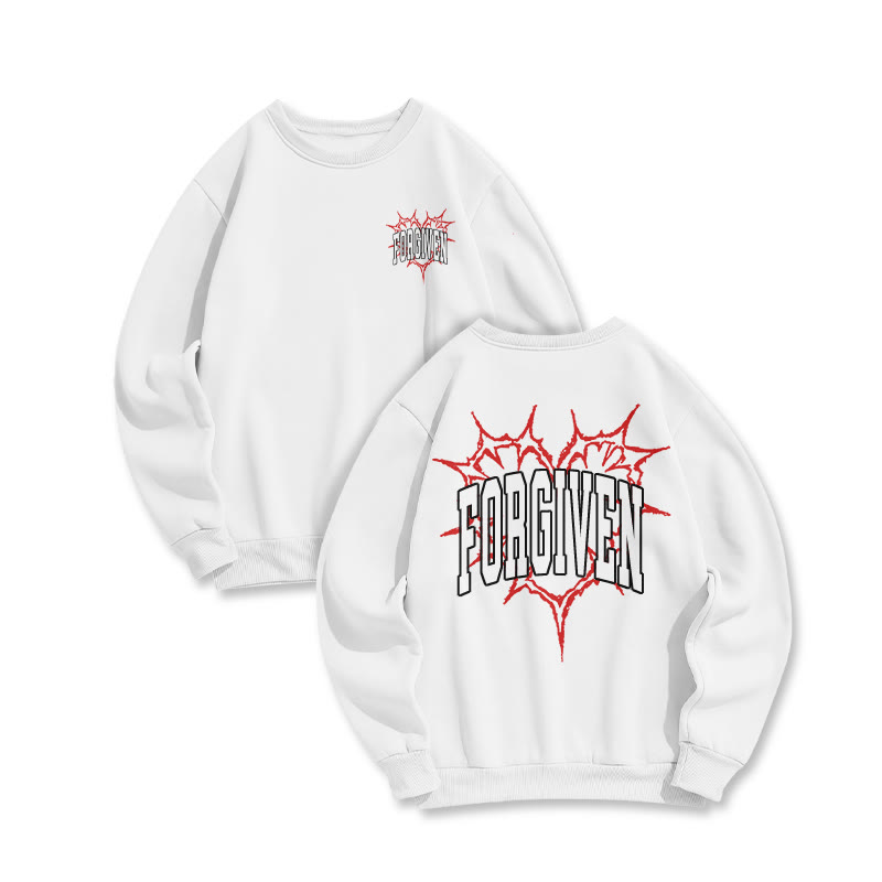 Forgiven Thorn Heart-shaped Valentine's Day Print Sweatshirt - White - US16-18(2XL) - image 3