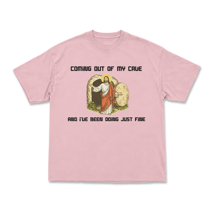 Faith Humorous Jesus Illustration Jersey T-Shirt - Pink - US16-18(2XL) - image 4