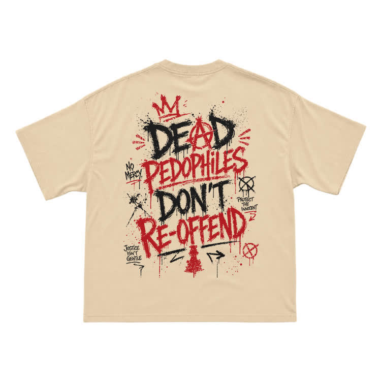 Street Punk Graffiti Back Print T-Shirt - Apricot - US16-18(2XL) - image 3