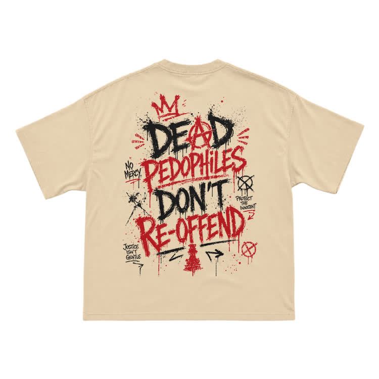 Street Punk Graffiti Back Print T-Shirt - Apricot - US16-18(2XL) - image 3