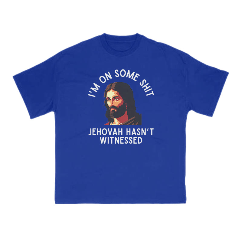 JEHOVAH HASN'T WITNESSED Print T-shirt - Blue - US16-18(2XL) - image 7
