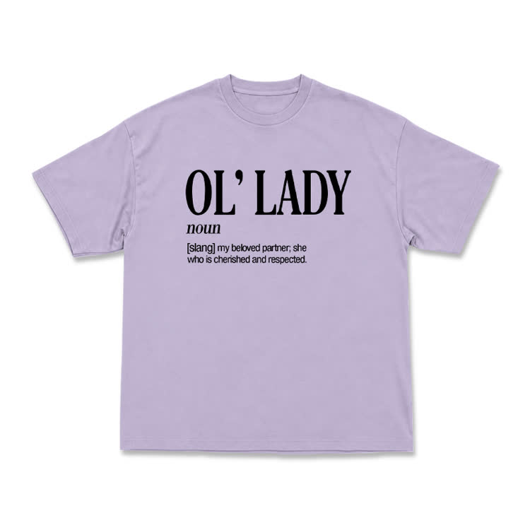 Casual OL' Lady Graphic Round Neck T-Shirt - Purple - US16-18(2XL) - image 4