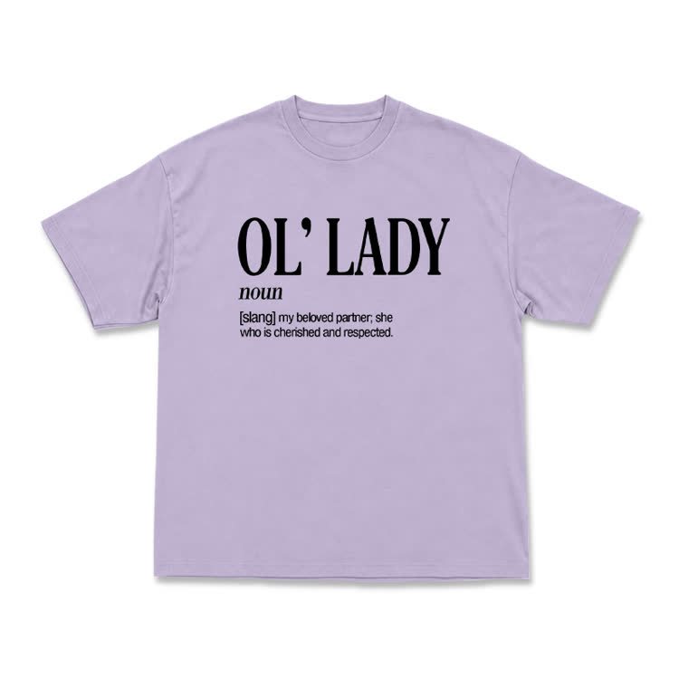 Casual OL' Lady Graphic Round Neck T-Shirt - Purple - US16-18(2XL) - image 4