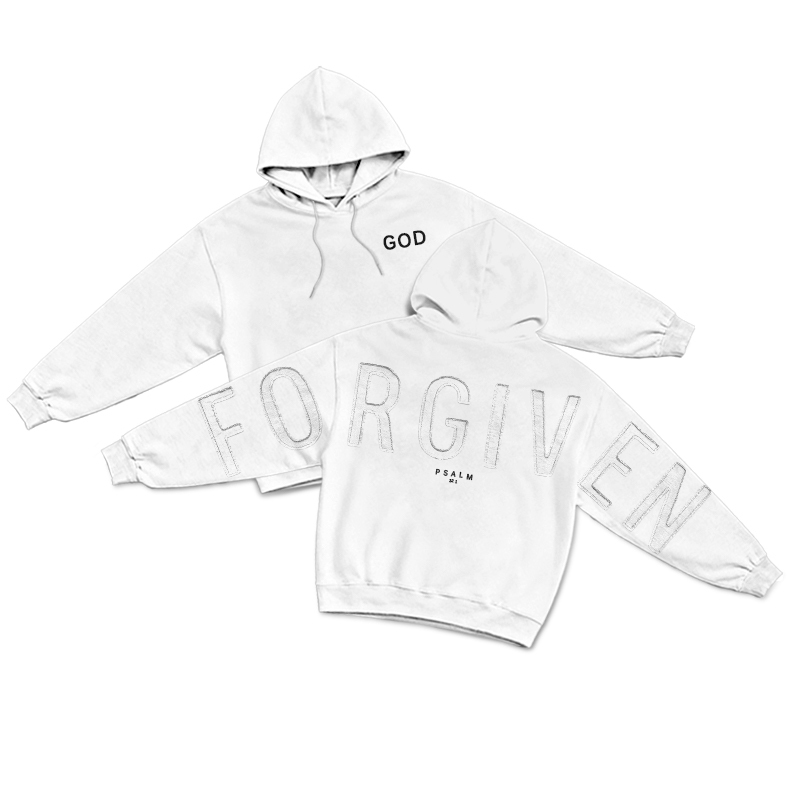 Psalm Forgiven Statement Back Street Hoodie - White - US16-18(2XL) - image 7