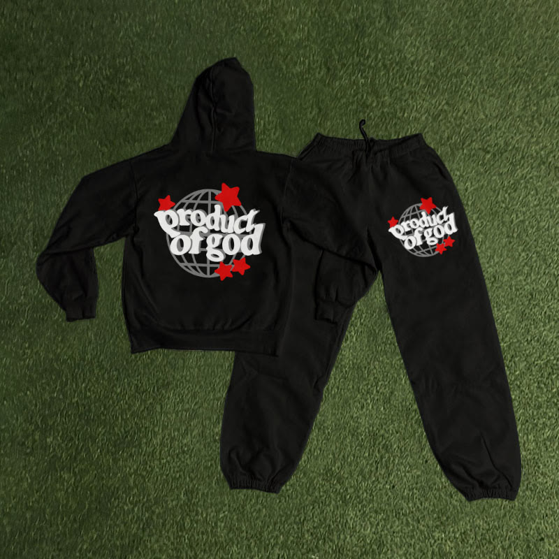 Product Of God Print Hoodie Set