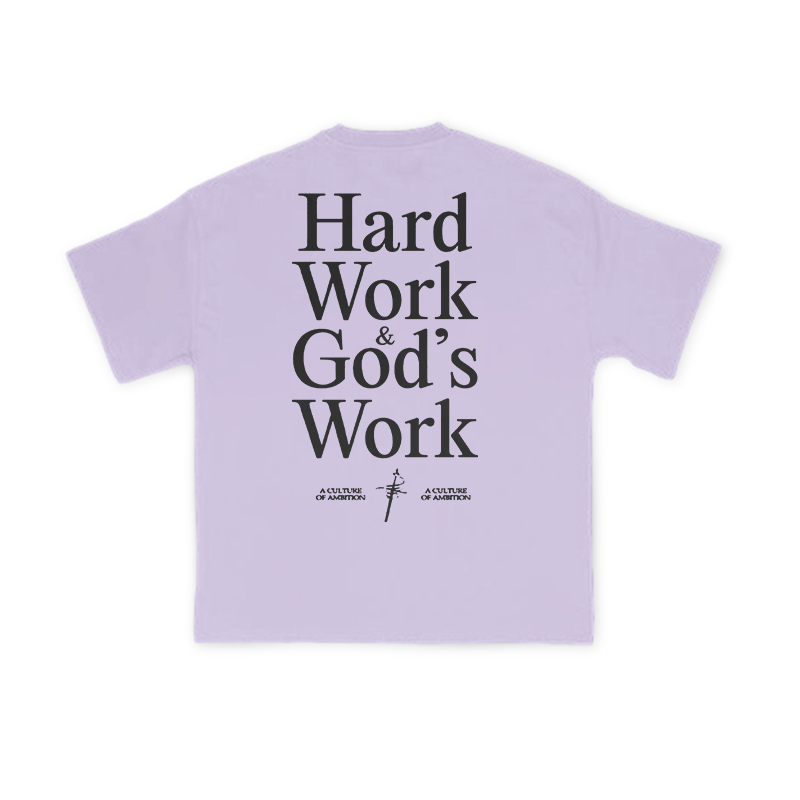 Hard Work & God’s Work Print T-shirt - Purple - US16-18(2XL) - image 12