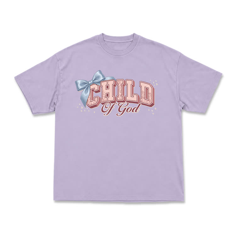Casual Child Of God Bow Graphic T-Shirt - Purple - US16-18(2XL) - image 3