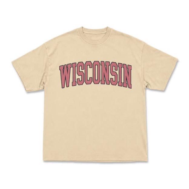 Classic Campus Wisconsin Arch Print T-Shirt - Apricot - US16-18(2XL) - image 8