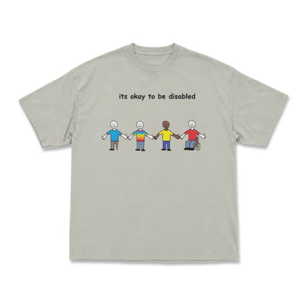 Its Okay To Be Disabled Graphic Crew Neck T-Shirt - Warm Grey - US16-18(2XL) - image 4