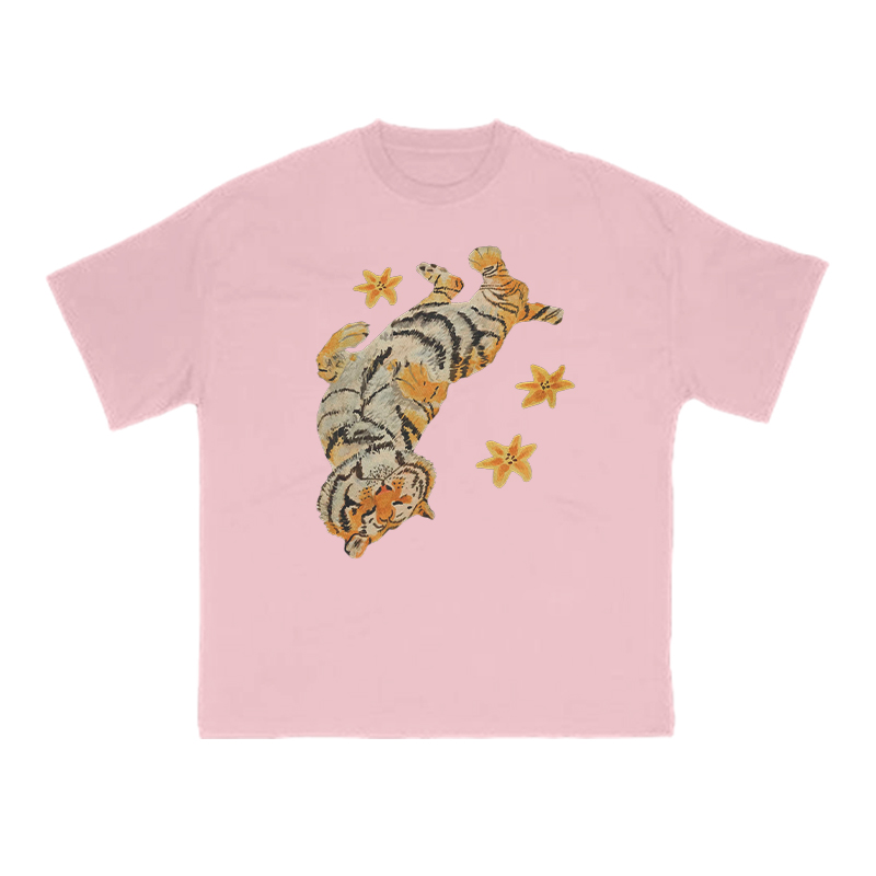 Lazy tiger Print T-shirt - Pink - US16-18(2XL) - image 10