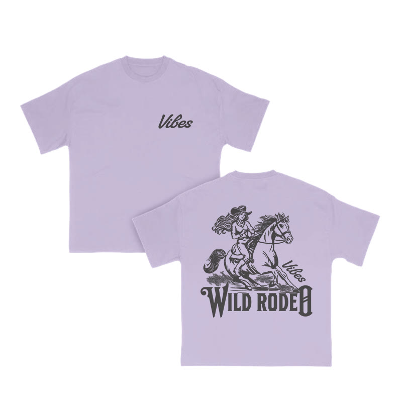 Unisex 100% Cotton WILD RODEO Print T-shirt
