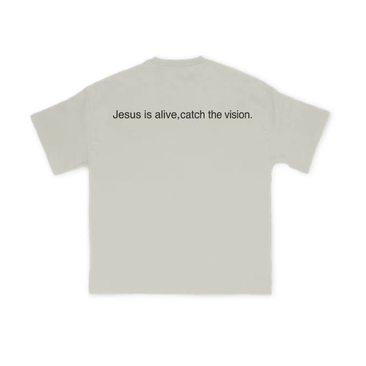 Jesus Is Alive, Catch The Vision Print T-shirt - Warm Grey - US16-18(2XL) - image 4