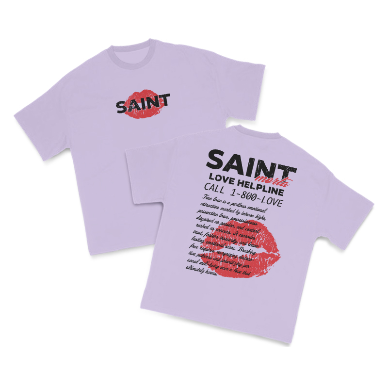 Love Helpline Print T-shirt - Purple - US16-18(2XL) - image 8