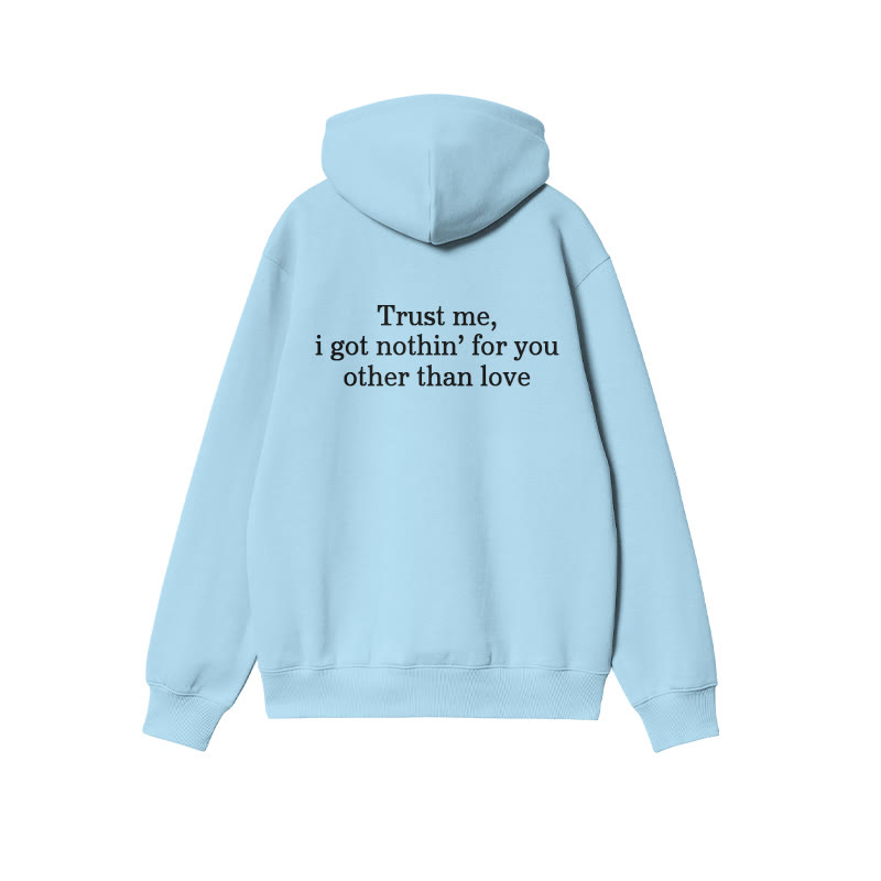 Unisex 100% Cotton Trust Me Print Hoodie - Blue - US16-18(2XL) - image 6