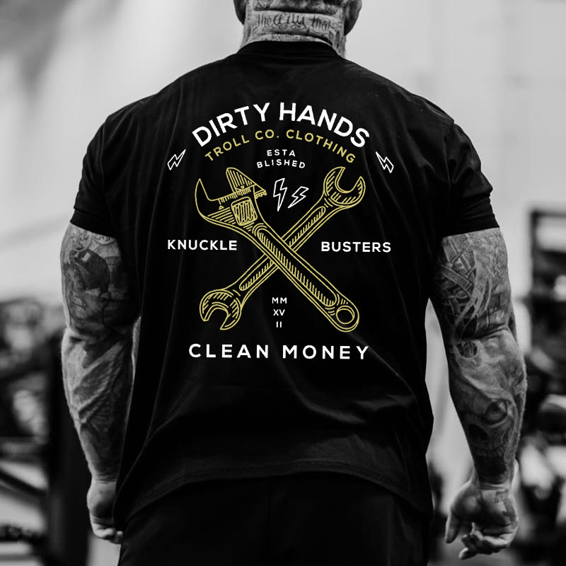 Dirty Hands Clean Money Gym 100% Cotton Print T-shirt - image 6