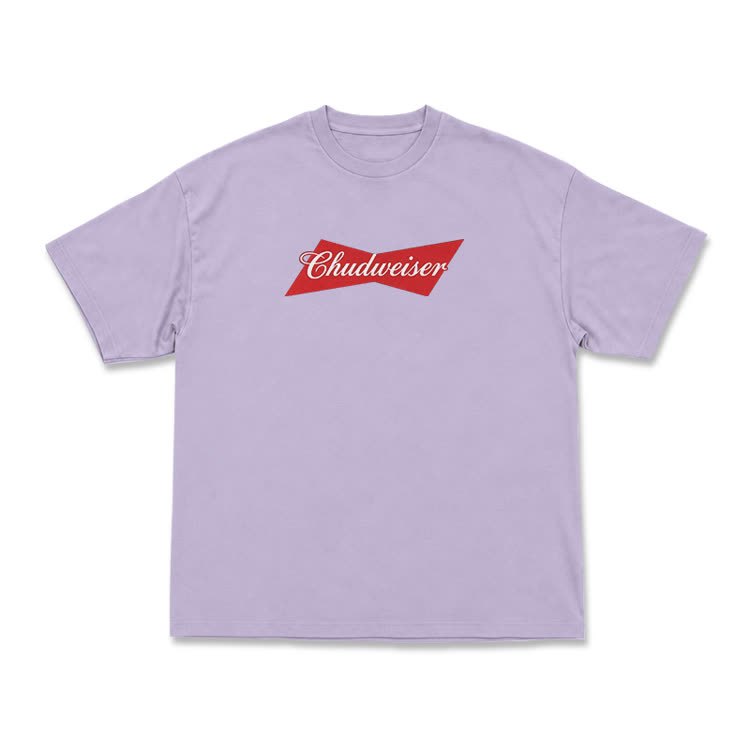 Casual Chudweiser Graphic Print T-shirt - Purple - US16-18(2XL) - image 11