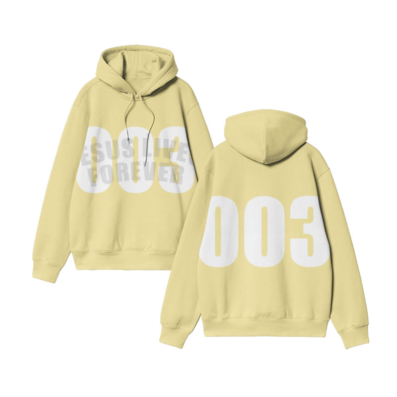 Unisex Jesus Lives Forever 003 Print Hoodie - Yellow - US44-46(8XL) - image 6