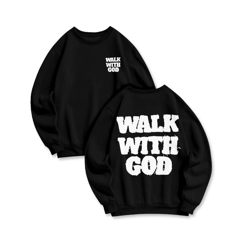 Unisex Walk With God Print Sweatshirt - Black - US16-18(2XL) - image 3