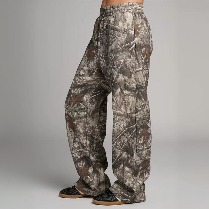 Dead Leaves Camouflage Print Straight-leg Sweatpants - image 8
