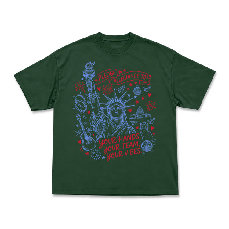 Retro Americana Statue Of Liberty T-shirt - Green - US16-18(2XL) - image 13