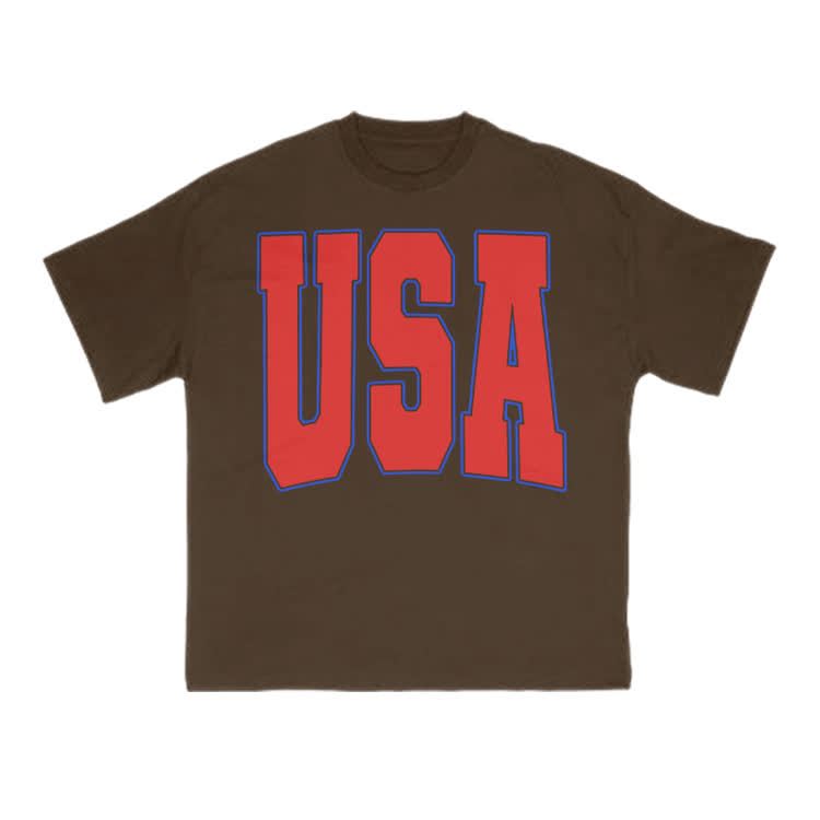 USA Print T-shirt - Coffee - US16-18(2XL) - image 7